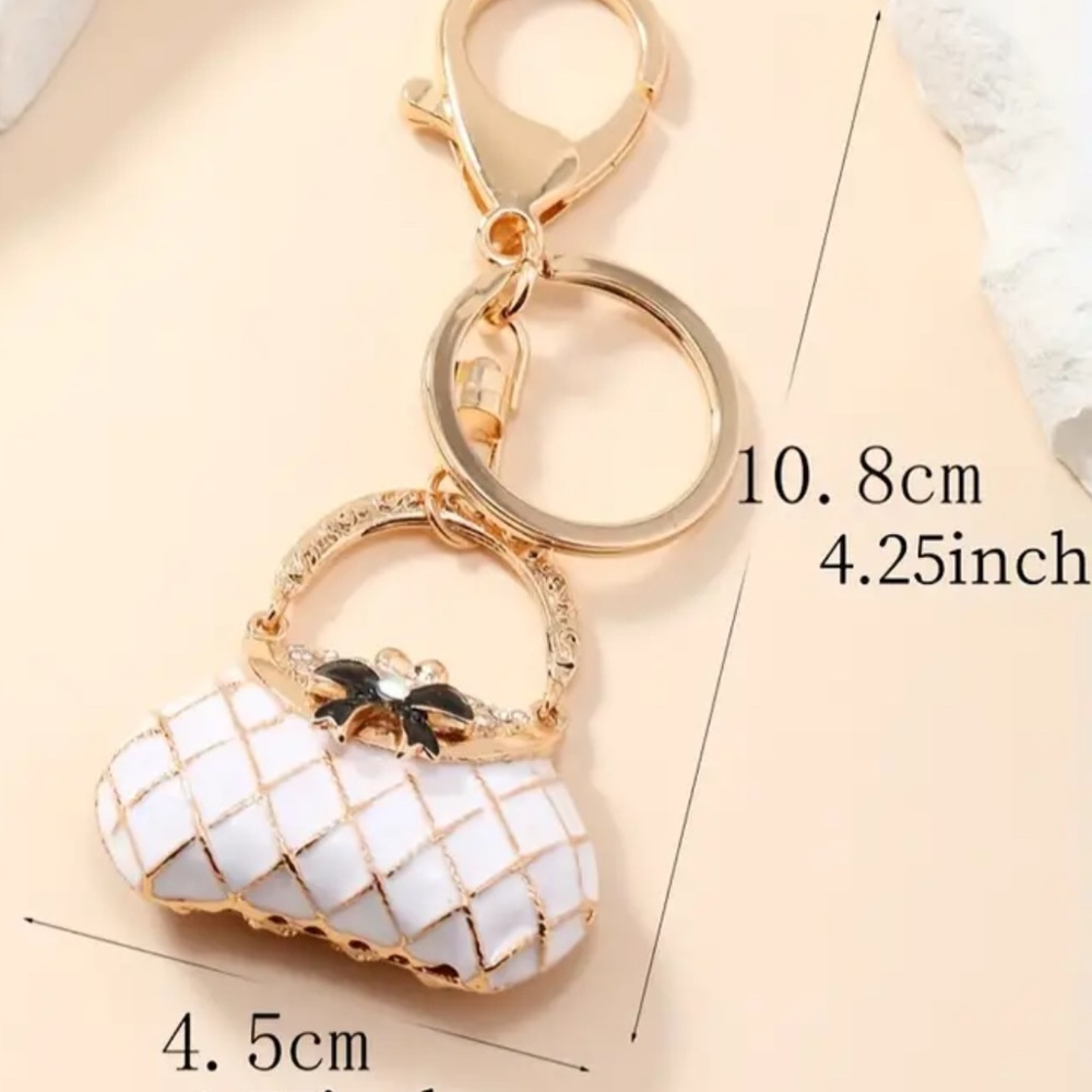 Shiny Handbag Design Purse Charm Keychain Bag Accessory NWT - Picture 3 of 5